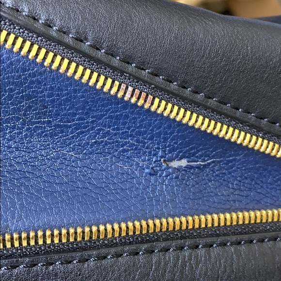 JCrew Black & Blue Leather Bag - Picture 6 of 8